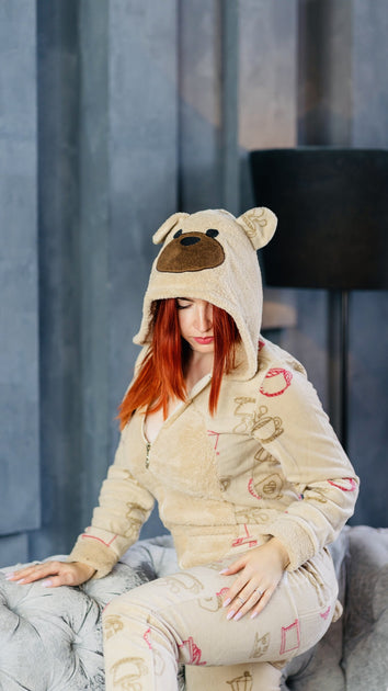 Pyjama Kigurumi Beige avec Poche Popo