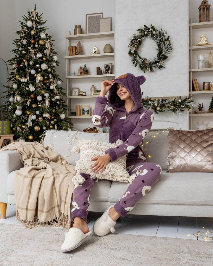 Pyjama Douillet pour Femme en Alpaga Violet