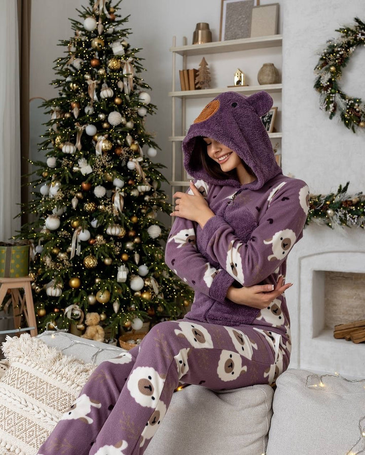 Pyjama Douillet pour Femme en Alpaga Violet