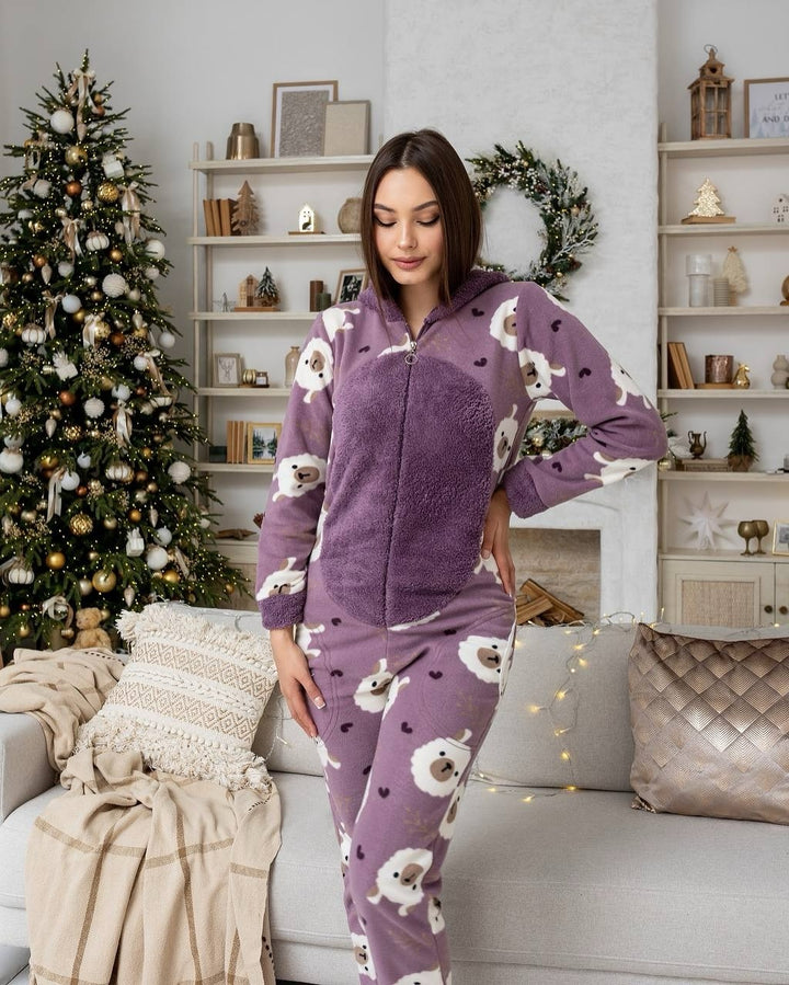 Pyjama Douillet pour Femme en Alpaga Violet