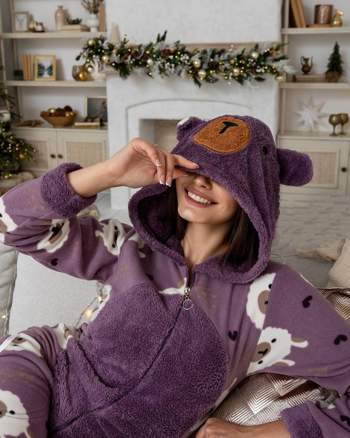 Pyjama Douillet pour Femme en Alpaga Violet