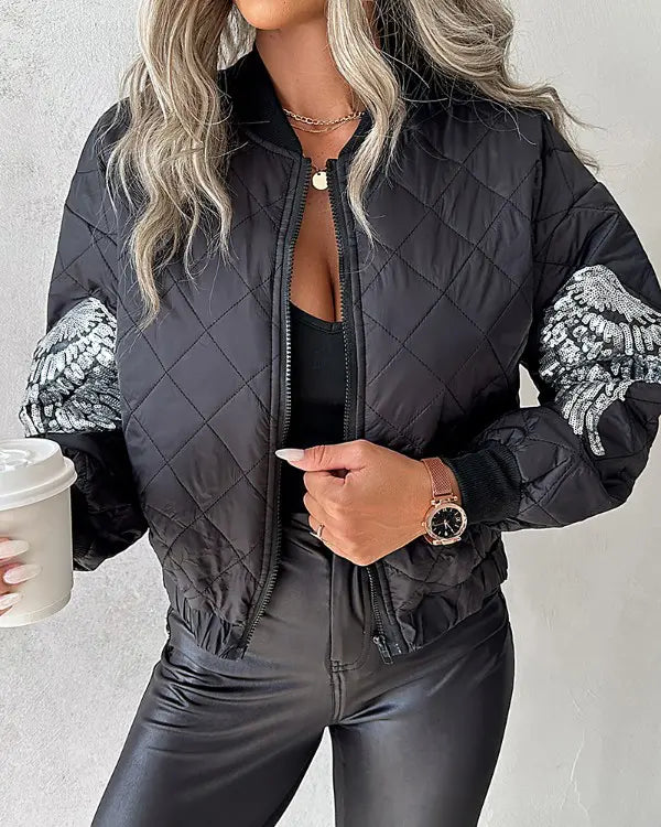 Aurelia Quilted Bomber Jacket