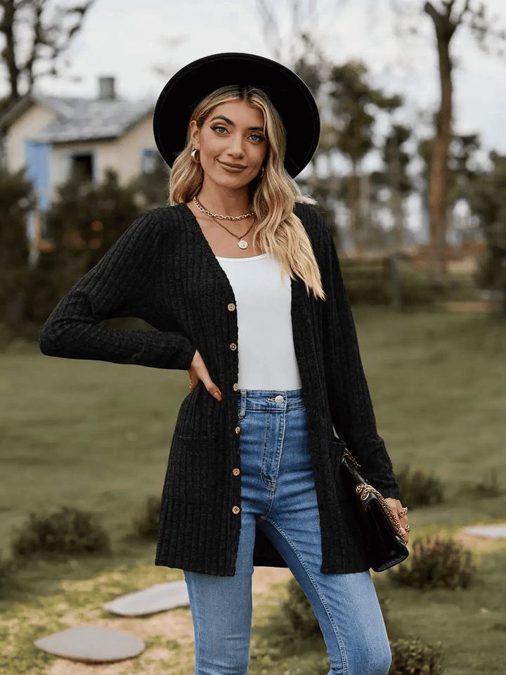 Jade knitted button-down cardigan