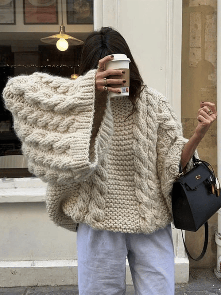 Leana - Pull Oversize en Grosse Maille Douillette